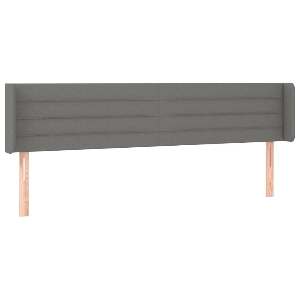 vidaXL Čelo postele s LED tmavosivé 183x16x78/88 cm látka