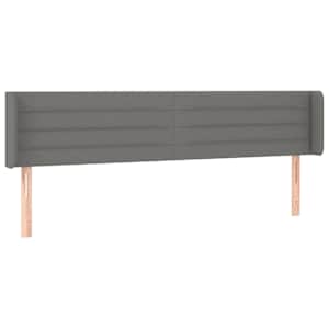 Čelo postele s LED tmavě šedé 183 x 16 x 78/88 cm textil - obrázek 3