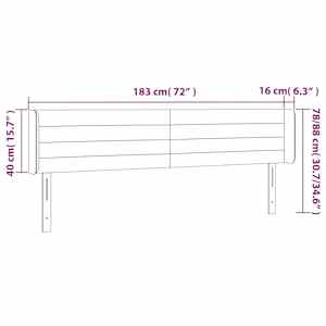 Čelo postele s LED taupe 183 x 16 x 78/88 cm textil - obrázek 6