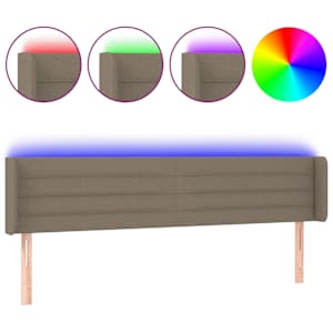 vidaXL LED-voodipeats, pruunikashall, 203x16x78/88 cm, kangas