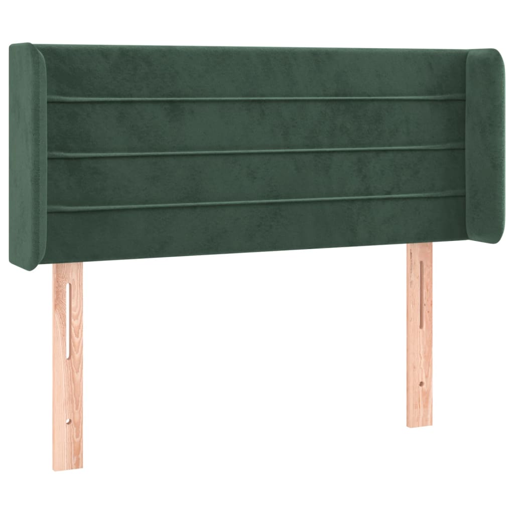 vidaXL Hoofdbord LED 83x16x78/88 cm fluweel donkergroen afbeelding