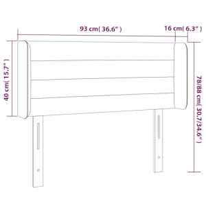 Čelo postele s LED modré 93 x 16 x 78/88 cm samet - obrázek 7