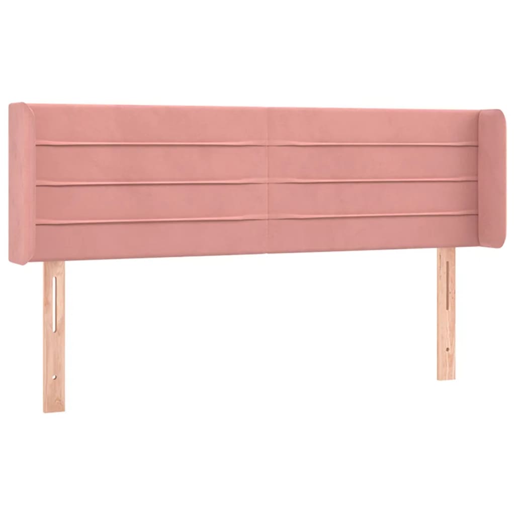 vidaXL Hoofdbord LED 147x16x78/88 cm fluweel roze afbeelding