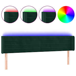 vidaXL LED-voodipeats, tumeroheline, 163x16x78/88 cm, samet