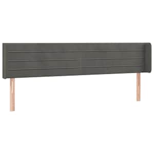 Čelo postele s LED tmavě šedé 183 x 16 x 78/88 cm samet - obrázek 3