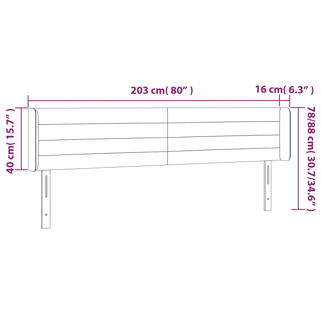 LED posteljno vzglavje svetlo sivo 203x16x78/88 cm žamet