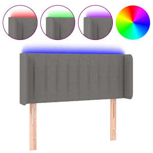vidaXL LED-voodipeats, tumehall, 83x16x78/88 cm, kangas