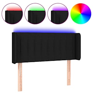 vidaXL LED-voodipeats, must, 93x16x78/88 cm, kangas