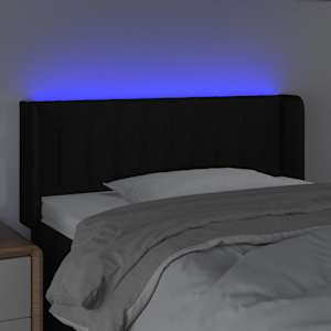 Čelo postele s LED černé 93 x 16 x 78/88 cm textil - obrázek 4