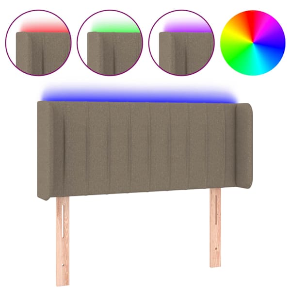 vidaXL LED-voodipeats, pruunikashall, 93x16x78/88 cm, kangas