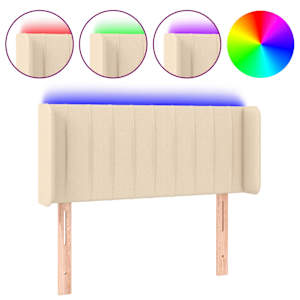 vidaXL LED-voodipeats, kreemjas, 93x16x78/88 cm, kangas