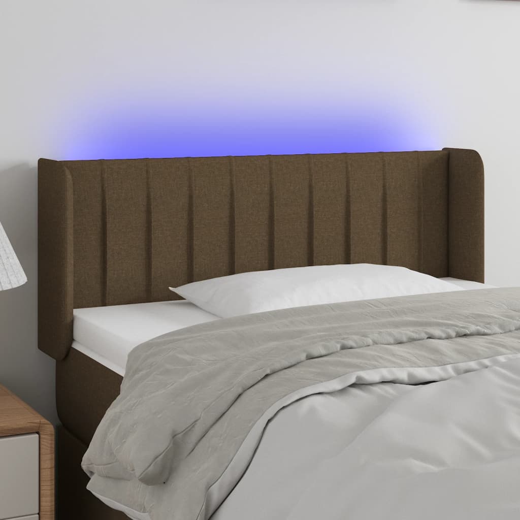 vida XL LED Kopfteil Dunkelbraun 103x 16x 78/88 cm Stoff