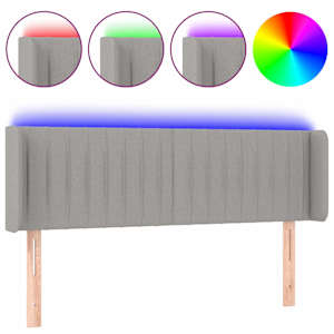 vidaXL LED-voodipeats, helehall, 147x16x78/88 cm, kangas