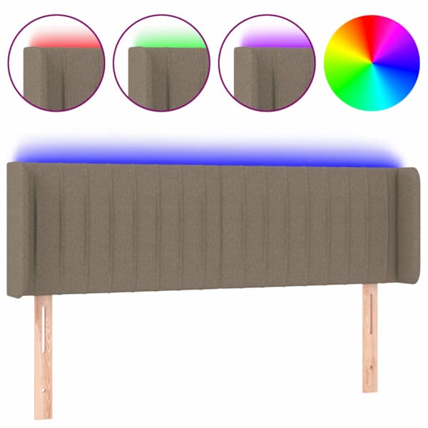 vidaXL LED-voodipeats, pruunikashall, 147x16x78/88 cm, kangas