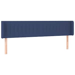 Čelo postele s LED modré 183 x 16 x 78/88 cm textil - obrázek 3