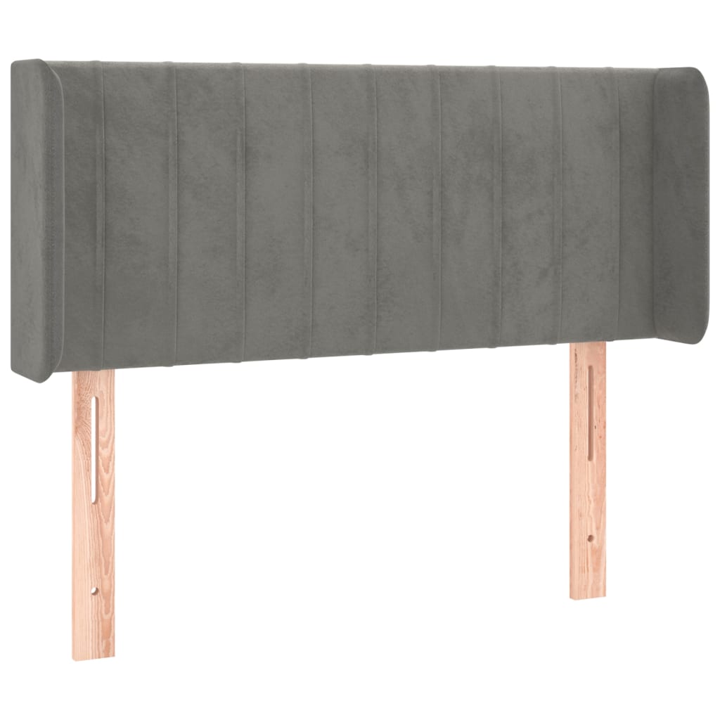 vidaXL Hoofdbord LED 83x16x78/88 cm fluweel lichtgrijs afbeelding