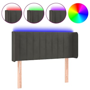 vidaXL LED-voodipeats, tumehall, 83x16x78/88 cm, samet