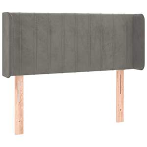 Čelo postele s LED světle šedé 93 x 16 x 78/88 cm samet - obrázek 3