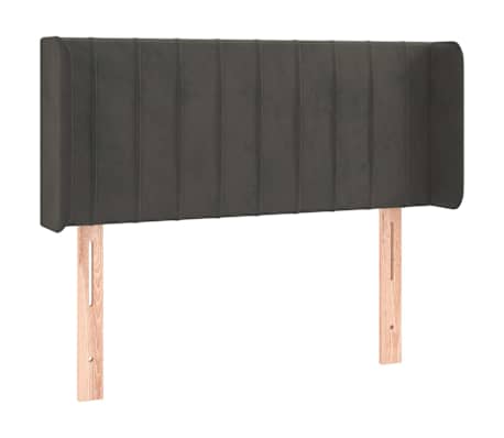 vidaXL Galvūgalis su LED, tamsiai pilkas, 93x16x78/88cm, aksomas