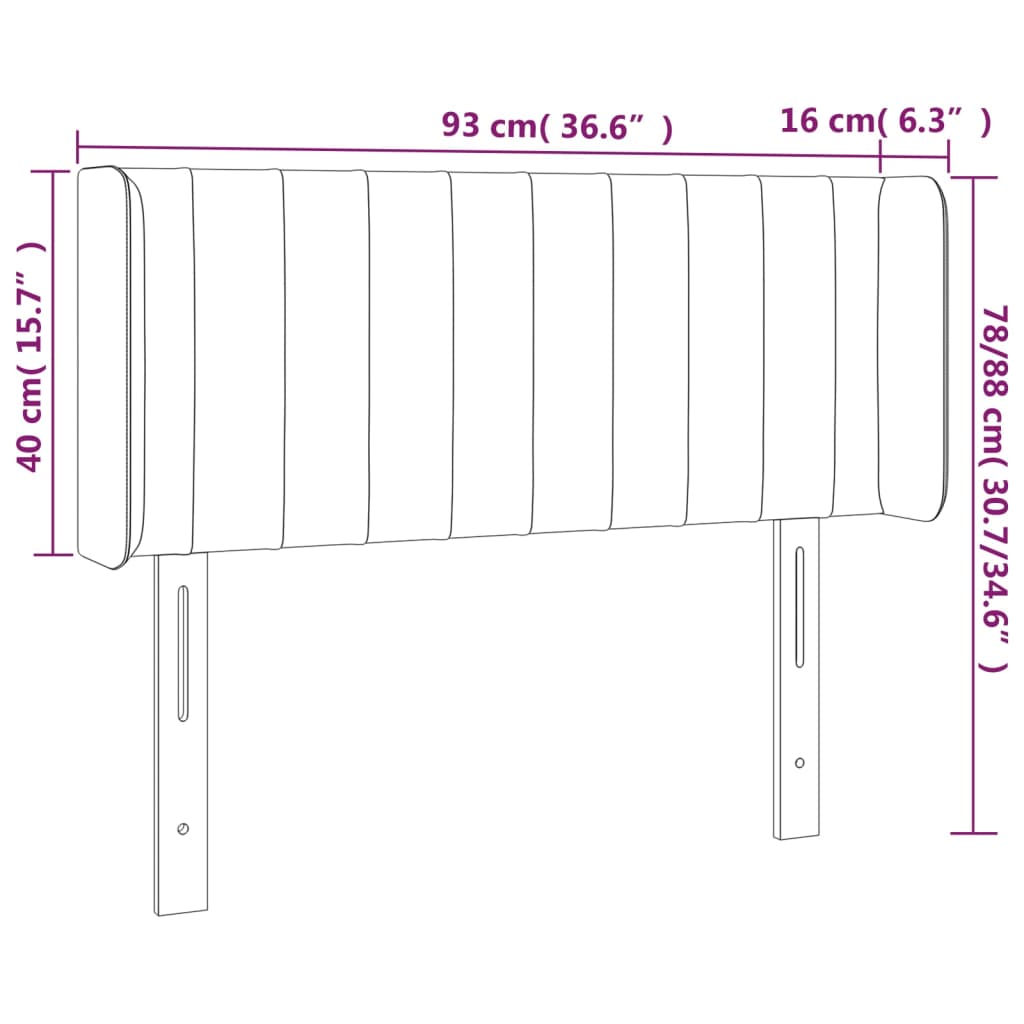 sötétzöld bársony LED-es fejtámla 93 x 16 x 78/88 cm