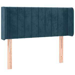 Čelo postele s LED modré 93 x 16 x 78/88 cm samet - obrázek 3