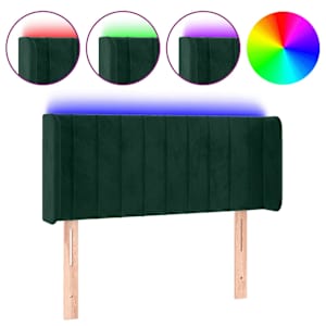 vidaXL LED-voodipeats, tumeroheline, 103x16x78/88 cm, samet