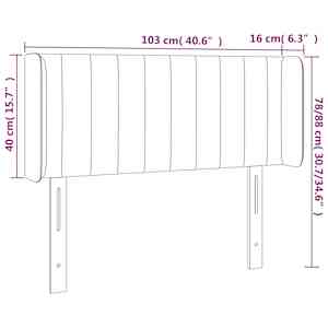 Čelo postele s LED tmavě modré 103 x 16 x 78/88 cm samet - obrázek 7