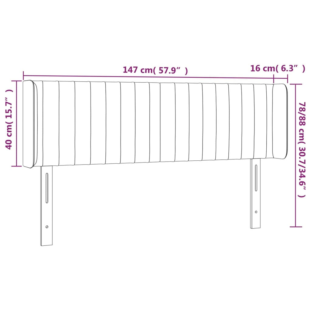 LED posteljno vzglavje svetlo sivo 147x16x78/88 cm žamet