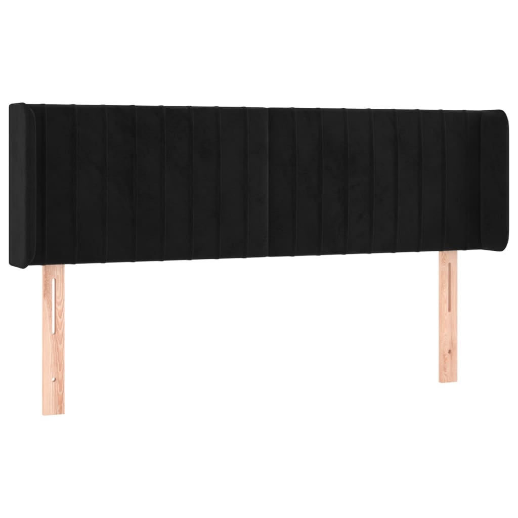 vidaXL Hoofdbord LED 147x16x78/88 cm fluweel zwart afbeelding