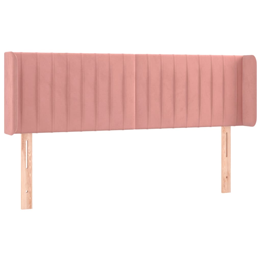 vidaXL Hoofdbord LED 147x16x78/88 cm fluweel roze afbeelding