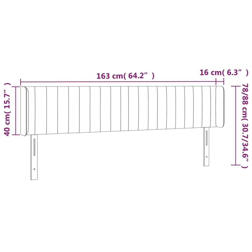 LED posteljno vzglavje svetlo sivo 163x16x78/88 cm žamet