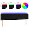 vidaXL LED-voodipeats, must, 163x16x78/88 cm, samet