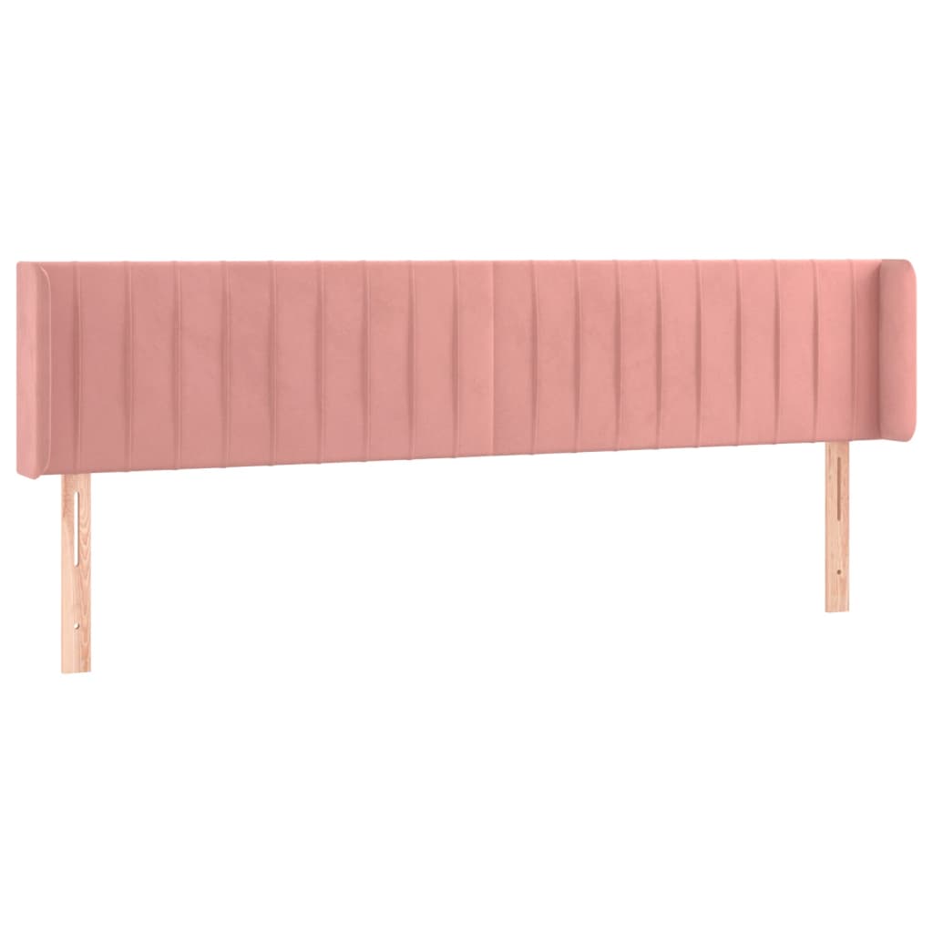 vidaXL Hoofdbord LED 163x16x78/88 cm fluweel roze afbeelding