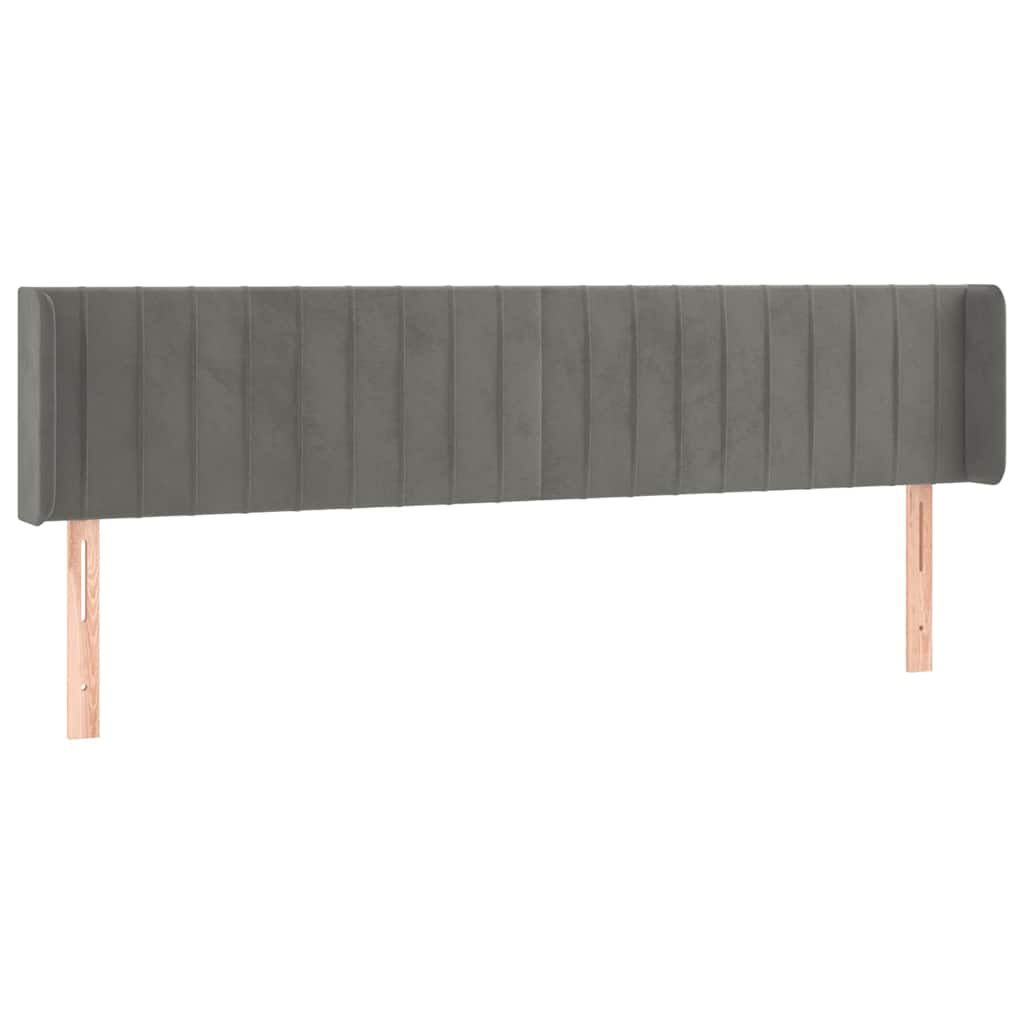 vidaXL Hoofdbord LED 203x16x78/88 cm fluweel lichtgrijs grijs, foto 4