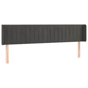 Čelo postele s LED tmavě šedé 203 x 16 x 78/88 cm samet - obrázek 3