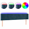 vidaXL LED-voodipeats, tumesinine, 203x16x78/88 cm, samet