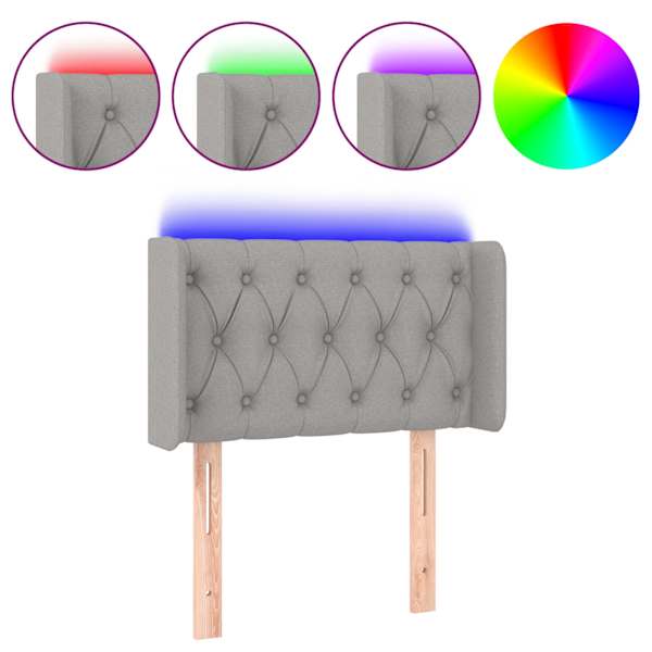vidaXL LED-voodipeats, helehall, 83x16x78/88 cm, kangas