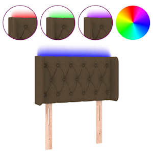 vidaXL LED-voodipeats, tumepruun, 83x16x78/88 cm, kangas
