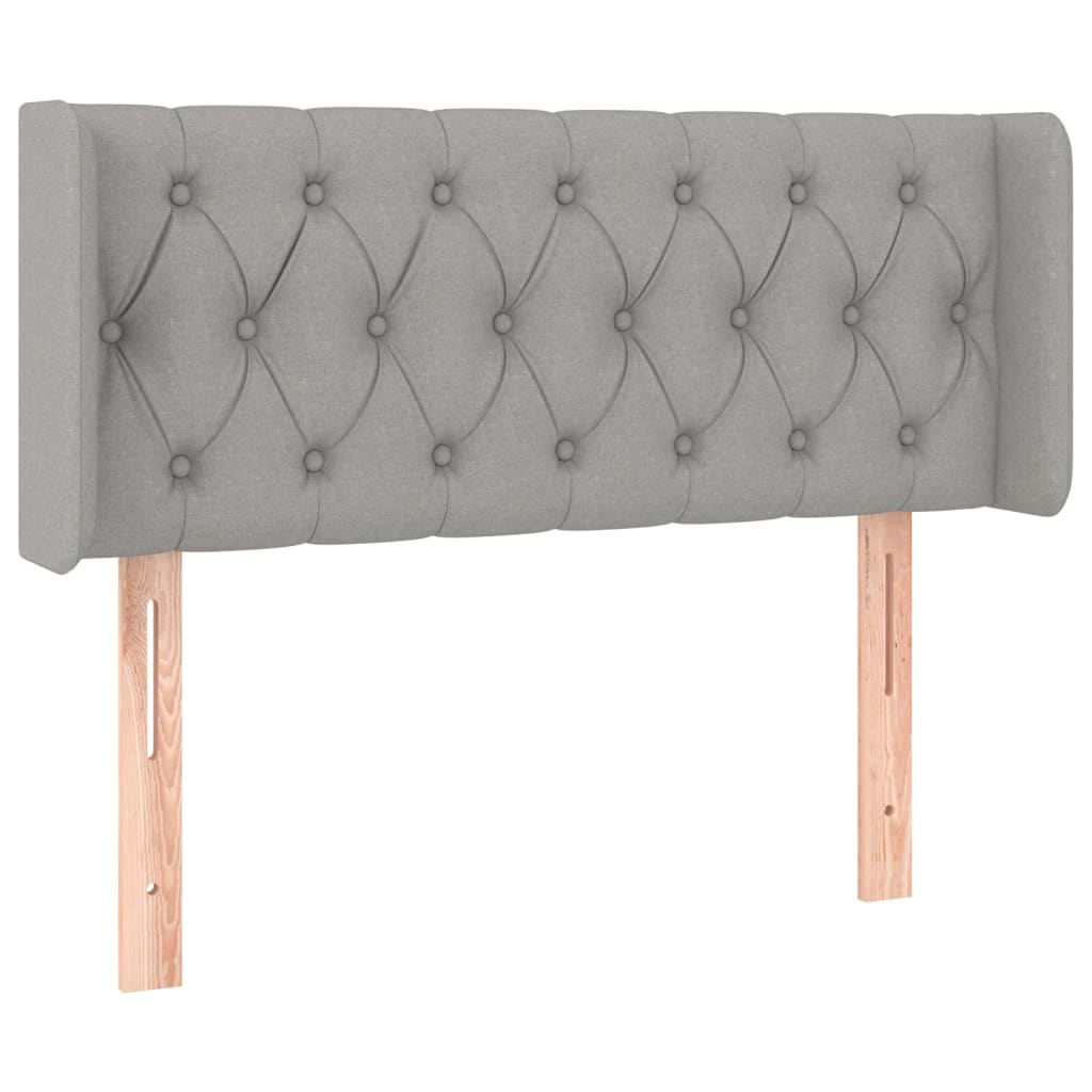 vidaXL Hoofdbord LED 93x16x78/88 cm stof lichtgrijs afbeelding