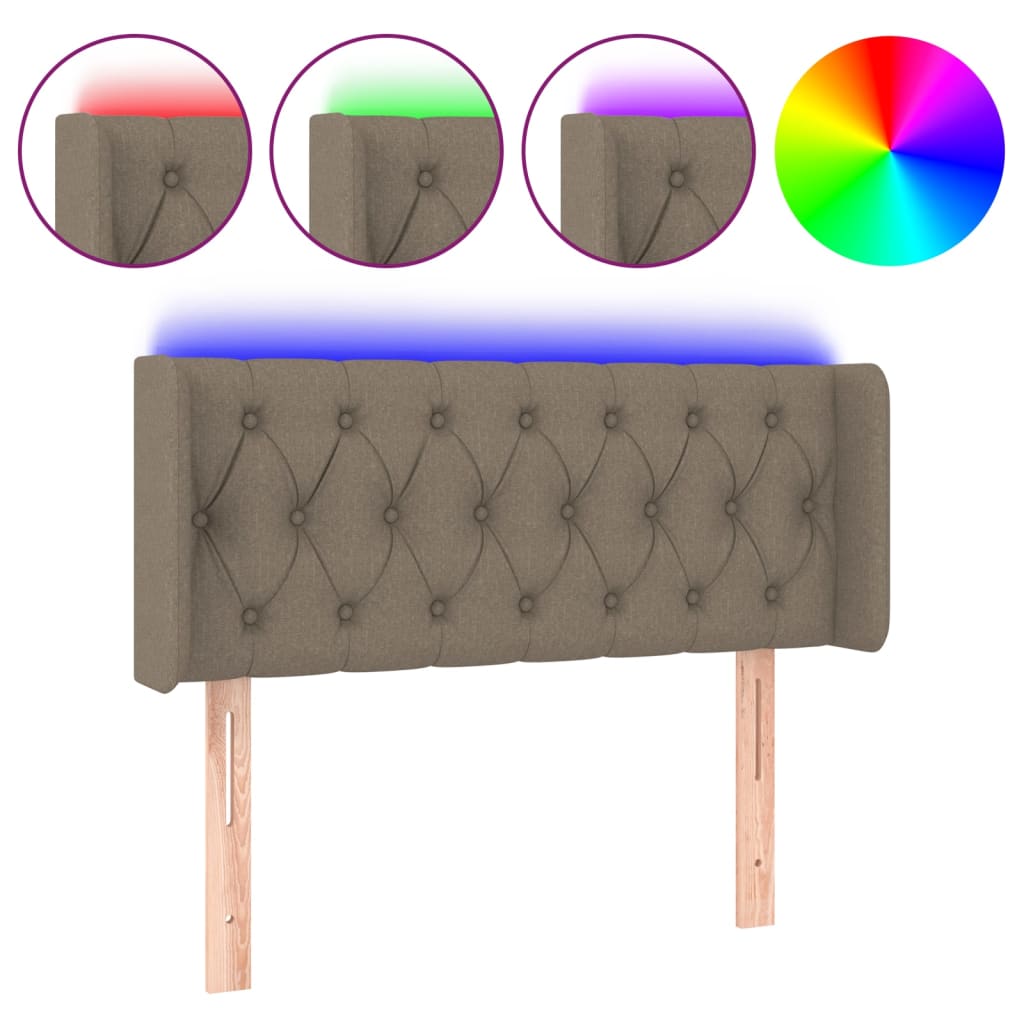 Thumbnail - vidaXL LED Kopfteil Taupe 93x16x78/88 cm Stoff