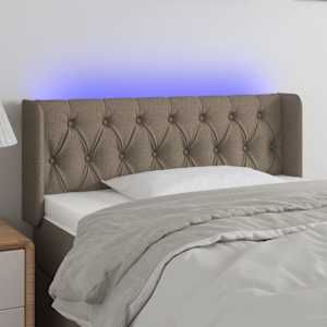 LED posteljno vzglavje taupe 103x16x78/88 cm blago