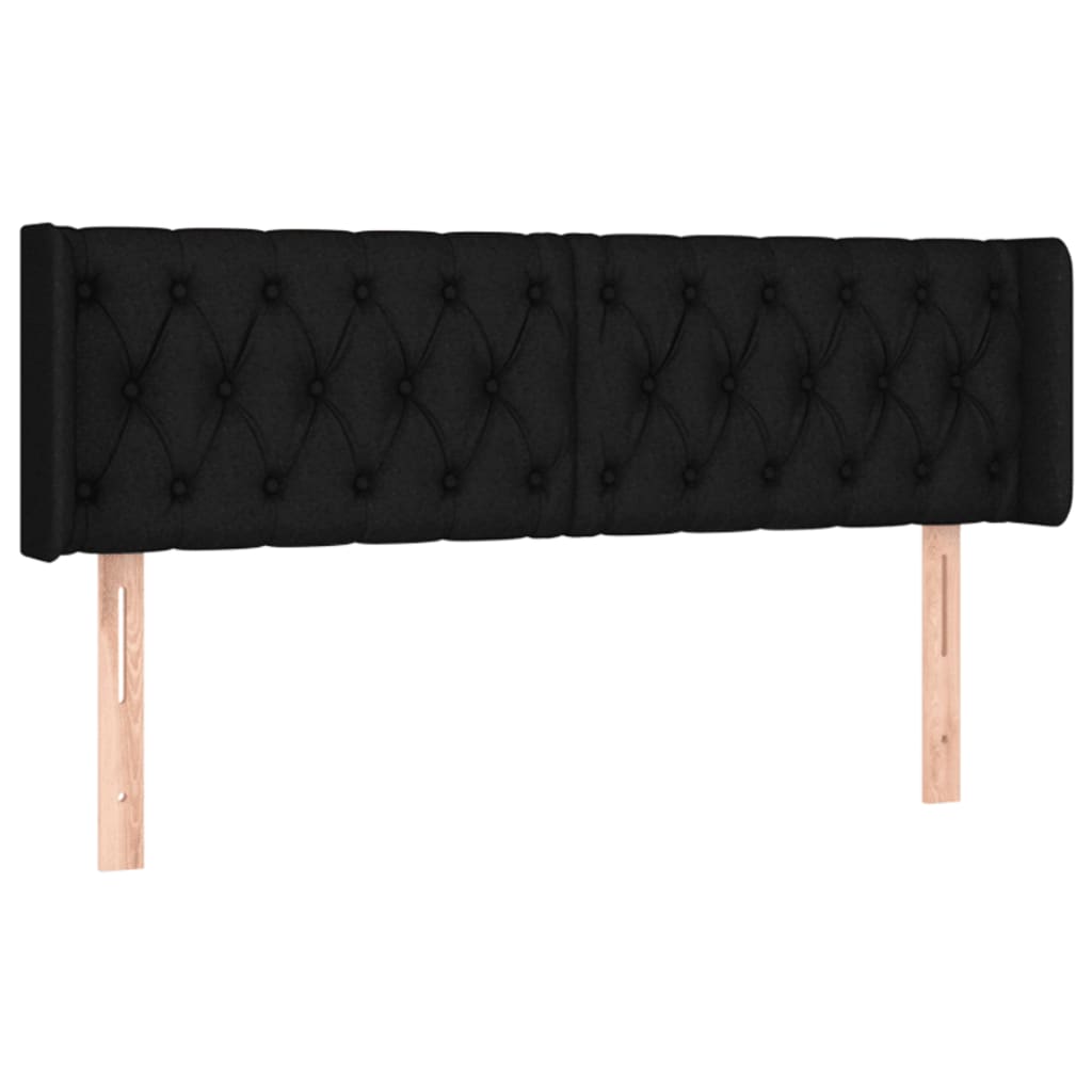 vidaXL Hoofdbord LED 147x16x78/88 cm stof zwart afbeelding
