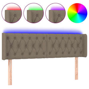 vidaXL LED-voodipeats, pruunikashall, 147x16x78/88 cm, kangas