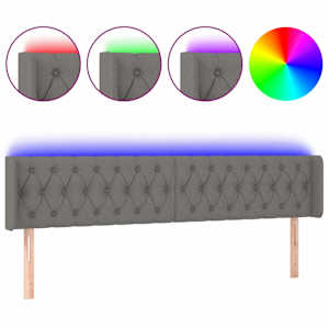 vidaXL LED-voodipeats, tumehall, 203x16x78/88 cm, kangas