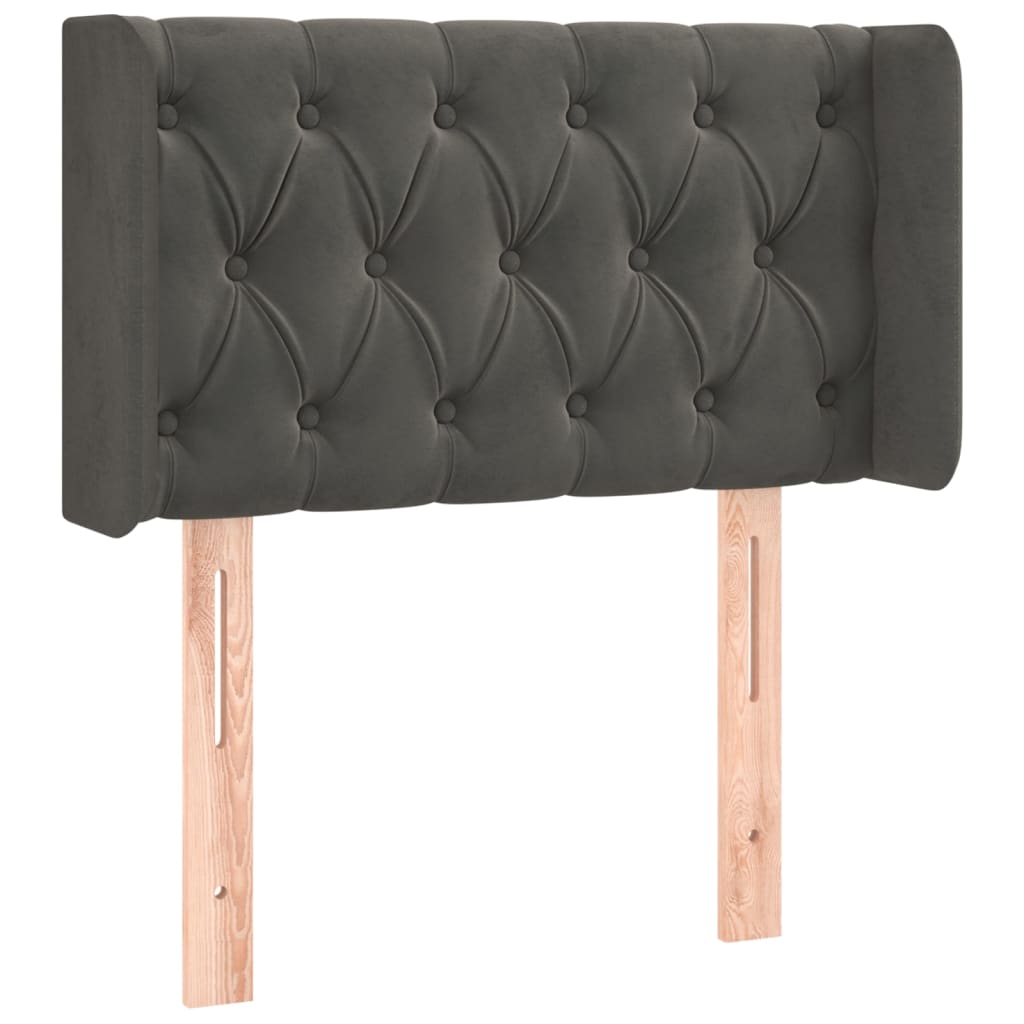 vidaXL Hoofdbord LED 83x16x78/88 cm fluweel donkergrijs afbeelding