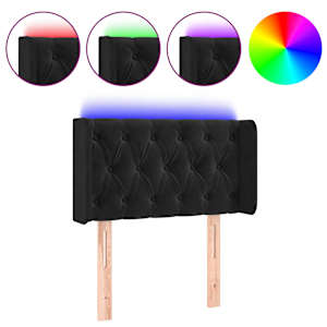 vidaXL LED-voodipeats, must, 83x16x78/88 cm, samet