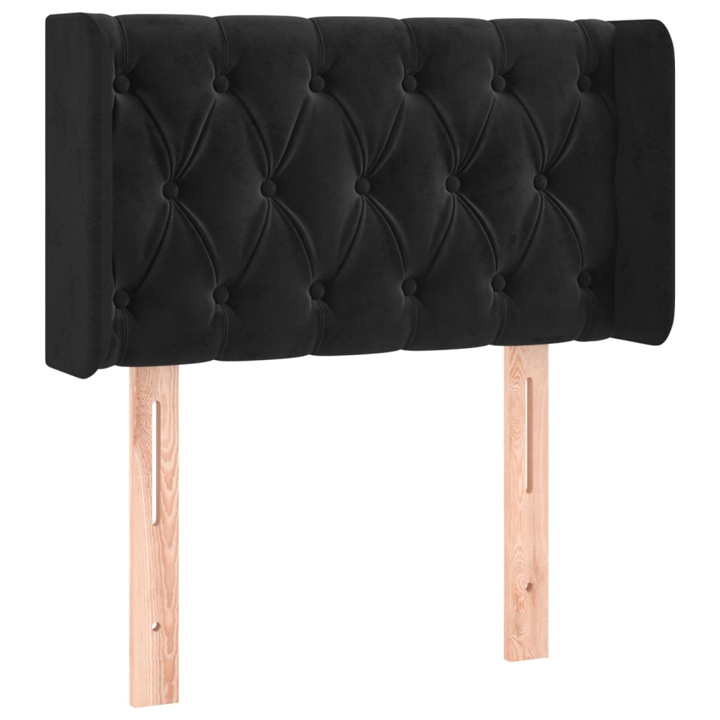 vidaXL Hoofdbord LED 83x16x78/88 cm fluweel zwart afbeelding