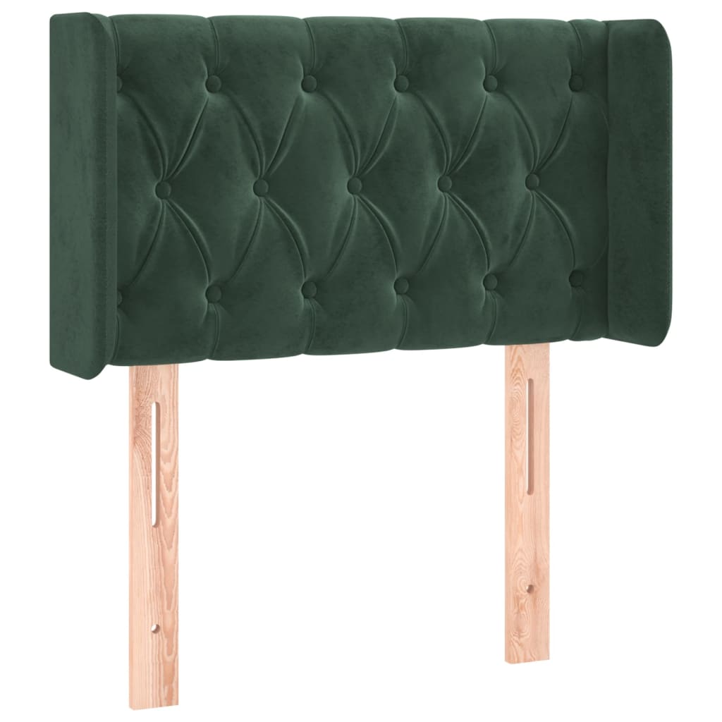 vidaXL Hoofdbord LED 83x16x78/88 cm fluweel donkergroen afbeelding