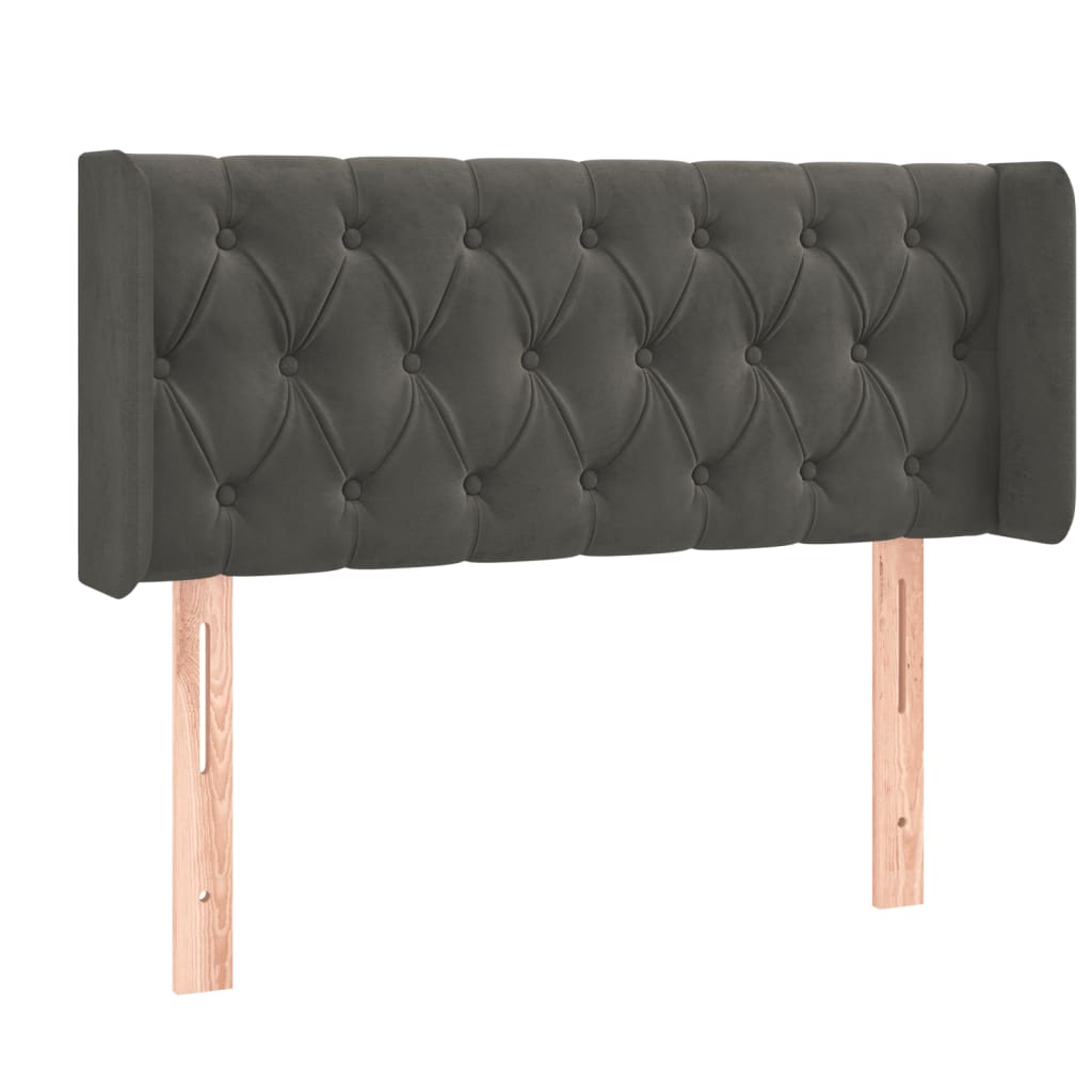 vidaXL Hoofdbord LED 93x16x78/88 cm fluweel donkergrijs afbeelding