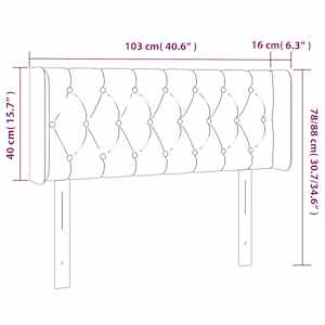 Čelo postele s LED tmavě šedé 103 x 16 x 78/88 cm samet - obrázek 6